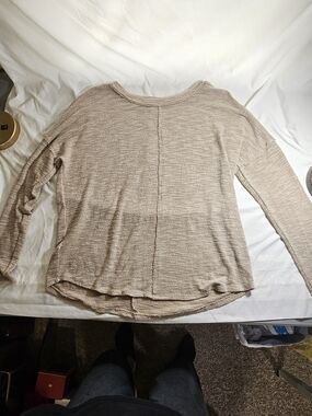 Cherish Light Taupe Long Sleeve Textured Pullover